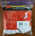 One Hanes Pack Of 6 Pair Mens Cushion Low Cut Socks White grey Size  6-12