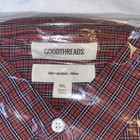 Goodthreads Mens Xxl Button Down Shirt Red Plaid Long Sleeve Dress Slim Fit