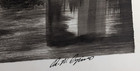 Original Vintage Pen  ink Drawing Huts   Trees W  Figure  Signed Framed W  Glass