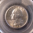 1943 Washington Quarter 25c Philadelphia 90  Silver Pcgs Ms64