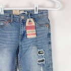 Nwt Levis 502 Regular Taper Stretch Distressed Jeans Boys Size 7 22 X 21