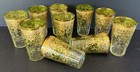 Antique Moser Glass  10  Juice Tumblers 3 75  Green Gold Glit Bohemian Czech