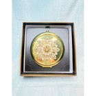 Vintage Monet Gold Compact Mirror W  Pearl   Rhinestone Floral Design