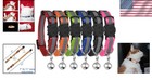 Adjustable Reflective Cat Collars With Bells - Set Of 6 For Playful Kittens