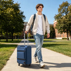 20  Carry-on Luggage Softside Suitcases Oragnizer Bag With Travel Suitcase  Blue