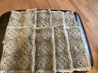 Vtg Hand Crochet Lace Placemats Ecru Beige Cotton Tray Cloth Doily 16 X 12 Lot 8