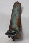 Antique Early Arts   Crafts Hand Hammered made Copper Candle Holder Wall Sconce