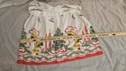 Vtg Kitchen Half Apron Christmas Candles Trees Bells Border Fabric Lqqk Wow Euvc