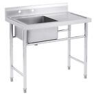 40  Stainless Steeel Commercial Kitchen Utility Sink Free Standing Single Bowl