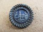 Large Antique vintage Metal Shank Scene Button Castle Mansion Building 35mm B25