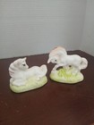 Vintage Lot Of 6 Unicorns Ceramic porcelain Horse Mystical Figurines 