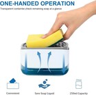 Kitchen Soap Dispenser With Sponge Holder Sink Pump Instant Refill Gray