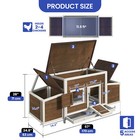 Waterproof Rabbit Hutch Cage Chicken Nesting House Wood Poultry Coop 67x24x28 
