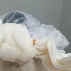 Vintage Two Layer Lacy Bridal Veil Cathedral Length Mantilla Chapel Veil W  Bow 