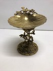 Vintage Matson 24 Kt Gold Plated Filigree Pedestal Soap Dish Hollywood Regency 