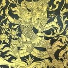 Painting Thai Gold Lacquer Ramayana Wood Detailed Exquisite Hand Painted 11 In