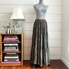 Vintage Anna Konya Rayon Floral Print Tiered Skirt