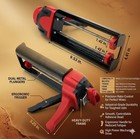 Dual Tube Double Caulking Gun 400 Ml 1 1 Mix Ratio  Epoxy Adhesive Applicator 