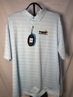 Greg Norman Play Dry Men   s Big   Tall Xxl Blue Striped Polo Moisture Wicking