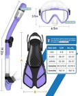 Snorkeling Gear For Adults Men Women 4 In 1 Snorkel Set With S m  Purple 
