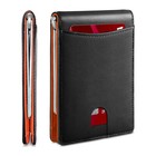 Men Slim Wallet With Money Clip Rfid Blocking Bifold Front Pocket Wallet Leather
