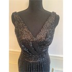 Sorella Vita Black Sequin V-neck Maxi Gown Bridesmaids Prom Wedding Formal