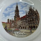 Vintage Munchen Germany Marienplatz Porcelain Ashtray Gold Accents