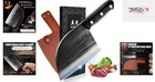 6 7 Inch Serbian Chef Knife - Handmade High-carbon Cleaver With Leather Sheath