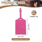 Suitcase Tags  Rose Red Leather Tags With Private Protection  3 Pcs