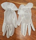 Vintage Girls Dress Gloves 4 Pairs 2 Pink  1 White 1 Sheer One Size 1940 s Beads