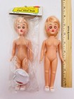 Vintage Lot 2 -fibre Craft 7 5  Flat Heel Doll Blond Hair Moving Eyes Nip  3000