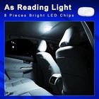 Car Led Dome Light Interior Wireless Rechargeable Battery Powered Magnetic 