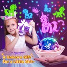 One Fire Unicorn Projector Night Light Kids Rechargeable 6 Film 360 Rotating