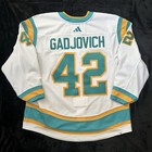 Nhl San Jose Sharks Game Worn Used Issued Hockey Jersey Reverse Retro Gadjovich
