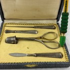Sterling Silver Sewing Set In A Grey Case 