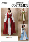 Simplisity Pattern S3127 Historical Renaissance Outlander Costume Plus Sz 18-26