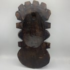 Vintage Hand Carved African Wood Beaded Mask Decor Tribal 14  X 7 5 