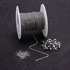33ft 1 5mm Silver Stainless Steel Flat Cable Chains For Jewelry Diy Making