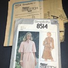 Vintage 1978 Simplicity 8514 Sz 8 10 12 70s Style Stretch Knit Dress   Skirt