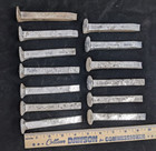 13 Vintage J L Medium Steel Railroad Spikes Painted Silver 4 3 4  Inches Long