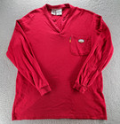 Rasco Fr Flame Resistant Henley Pocket Shirt Mens 2xl Red Long Sleeve Workwear