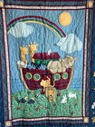 Noahs Ark Baby Crib Quilt Rainbow Animals 45 X 35 Bible Nursery New Handmade
