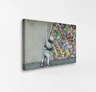 Banksy Canvas Print Graffiti Curtain Wall Art Color Reveal