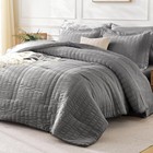 Comforter Set Seersucker 5 Pieces  All Season Bedding Set Twin Xl  Bed In A B   