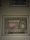 Malaya Pahang 1957 Definitives  5  2  1 High Values Stamp Album Page Used