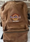 Hard Rock Cafe Orlando Vintage Save The Planet Brown Soft Leather Backpack