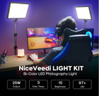 2-pack Photography Lighting Kit  Niceveedi 25w Led Video Light Kit  2900-7000k D