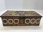 Vintage Floral Decorative Tin Box Trinket Jewelry Storage Hinged Lid