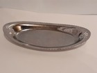 Farber Bros New York Vintage Krome Kraft Chrome Plated Filigree 12  Oval Tray 