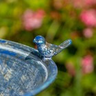 Pedestal Birdbath With Little Bird Detail - 19 25  L X 19 25  W X 27 25  H